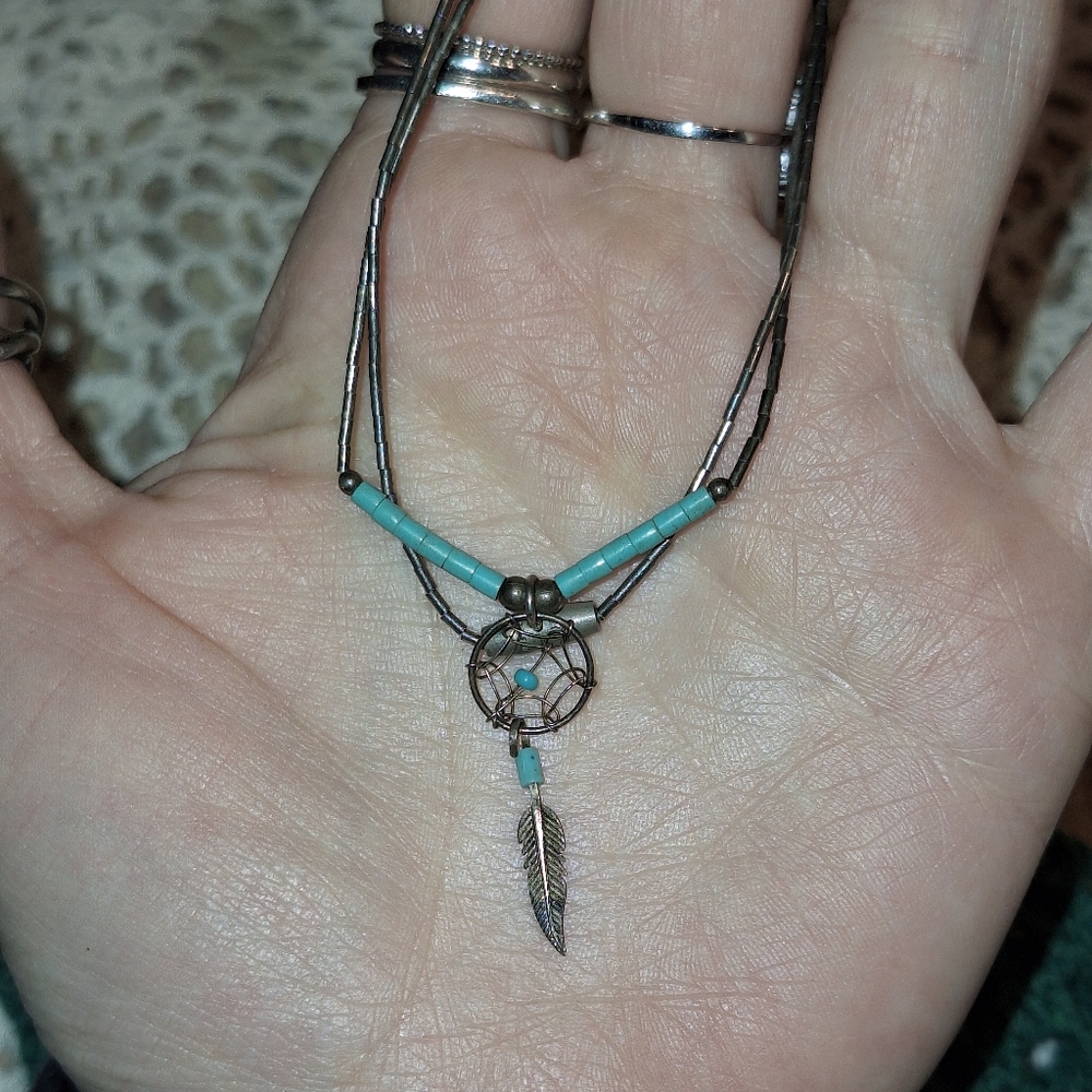 Vintage Sterling Silver Dream Catcher Necklace - Picture 8 of 11